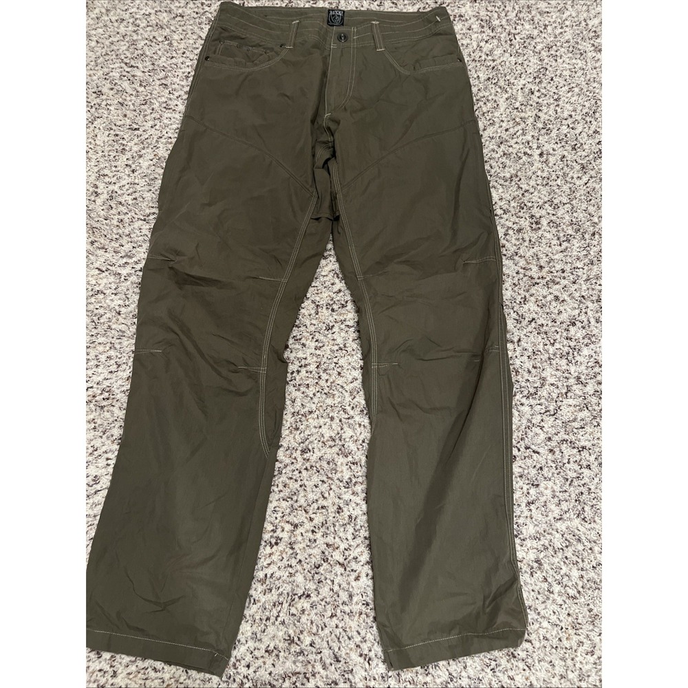 KÜHL Born In The Mountains Mens Pants 34x32 Olive Green Outdoor Hiking Light